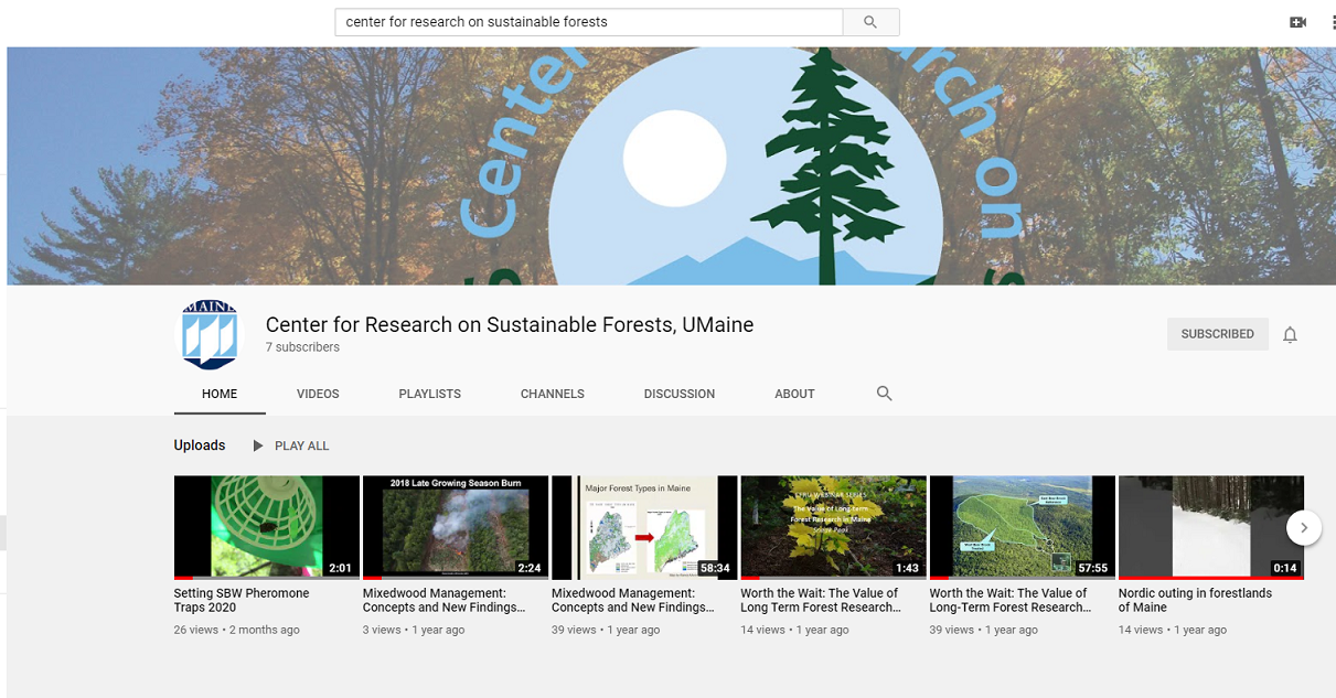 Screenshot of CRSF YouTube Channel