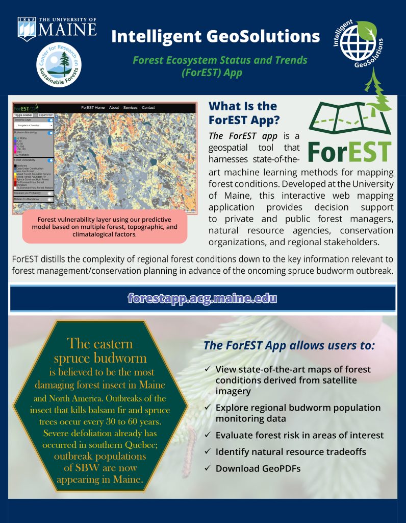 First page of ForEST App summary sheet